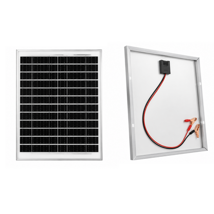 Pannello Solare Fotovoltaico Monocristallino Da 20W 18V Con Pinze A Morsa