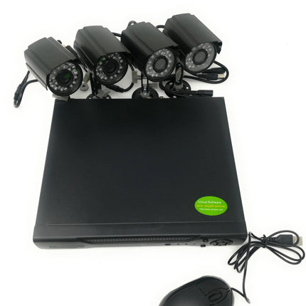 Kit Videosorveglianza con 4 telecamere e videoregistratore per controllo remoto