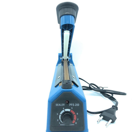 Macchina sigillante a caldo per buste 200mm in plastica con regolatore e kit di ricambio