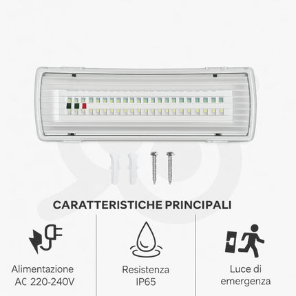 Lampada di emergenza a LED per blackout con batteria ricaricabile