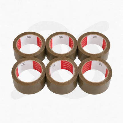 Nastro Adesivo Avana Beige Silenzioso 6 Rotoli, Imballaggio per Pacchi e Spedizioni