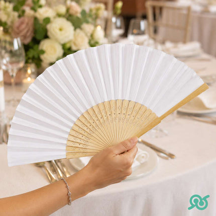 Set 12 Ventagli Pieghevoli in Legno per Matrimonio Eventi e Feste