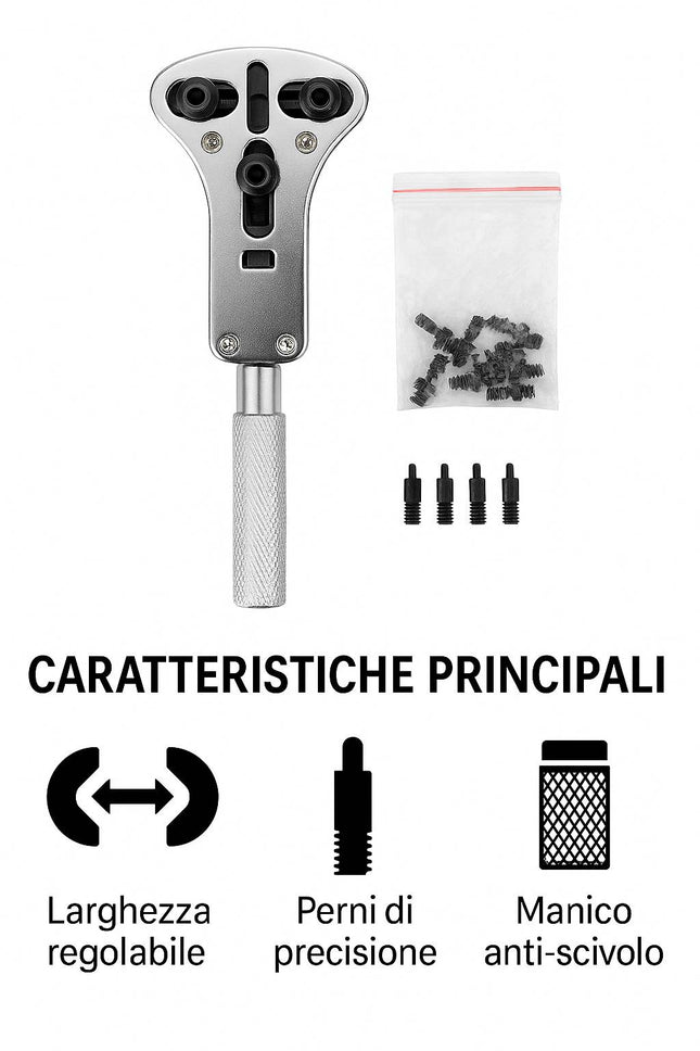 Attrezzo per orologi, set di precisione con punte intercambiabili per serraggio sicuro