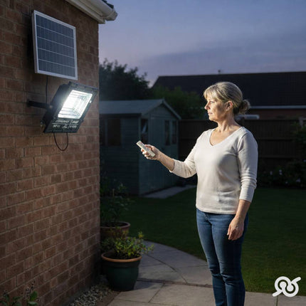 Faro 800W Led Compatto da Esterno con Pannello Solare e Controllo da Remoto