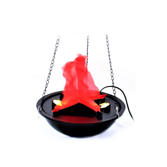 Lampada Effetto Fuoco Con Fiamma Finta Luci A Led Rosse E Catena A Sospensione