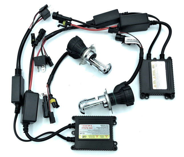 Luci Xenon Slim Kit Centraline E Lampade Hid H4-3 6000K Luce Bianca 35W Auto
