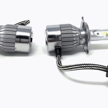Coppia Di Lampade A Led Per Auto Moto C6 H4 6000K Fari Luce Bianca Lampadine