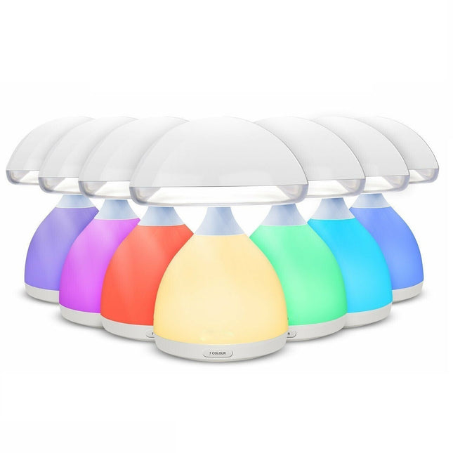 Lampada Touch Notturna Da Tavolo A Forma Di Fungo Con Led 7 Colori E Timer