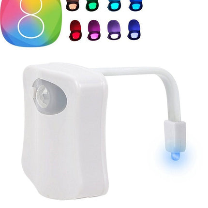 Luce per il wc con il sensore di movimento e con i LED colorati per il bagno