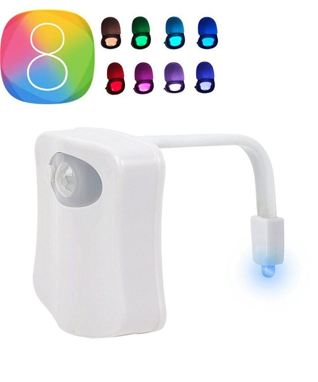 Luce per il wc con il sensore di movimento e con i LED colorati per il bagno