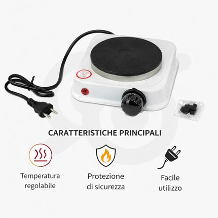 Mini fornello elettrico portatile 500W con piastra per l'ufficio e con il termostato
