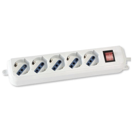 Ciabatta Multipresa Elettrica a 5 posti con interruttore e predisposizione per muro e scrivania