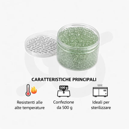 Microsfere di quarzite per la sterilizzazione e con il tappo a vite