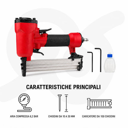 Chiodatrice sparachiodi pneumatica F30 ad aria compressa per chiodi 10-30mm