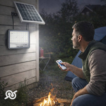 Faro solare a LED con il telecomando per il cortile e con il timer