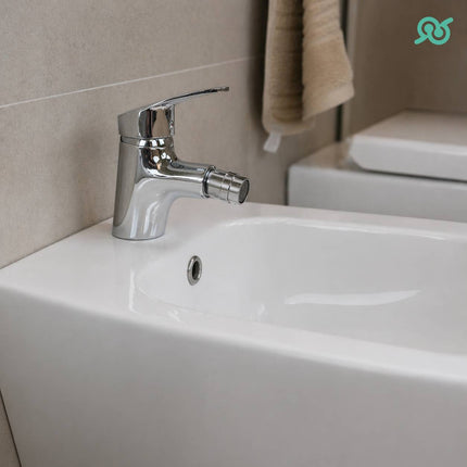 Miscelatore bidet monocomando, rubinetto per bagno elegante con flessibili inclusi