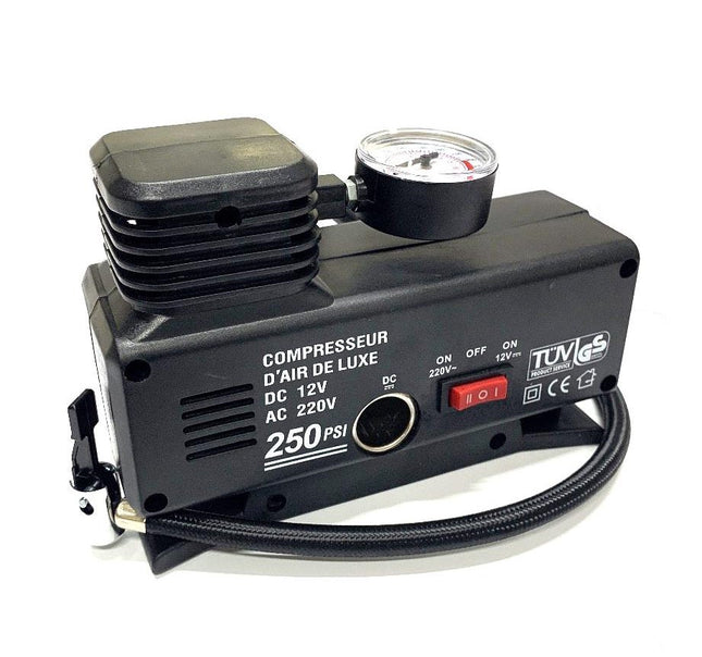 Mini Compressore Compatto Ad Aria Con Manometro Per Pneumatici DC 12V E AC 220V