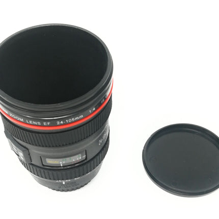 Tazza a forma di obiettivo fotografico con tappo e paraluce, per casa ed ufficio