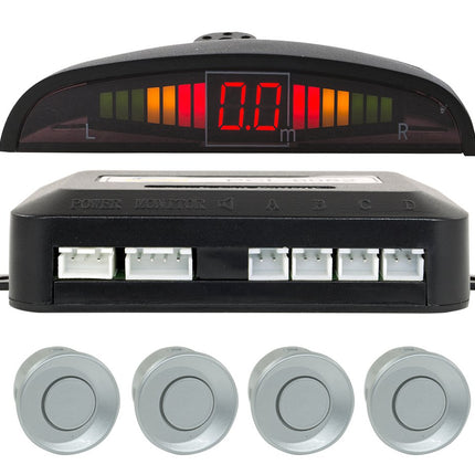 Kit 4 Sensori Di Parcheggio Per Auto Con Display Suono Led Acustico Verniciabili