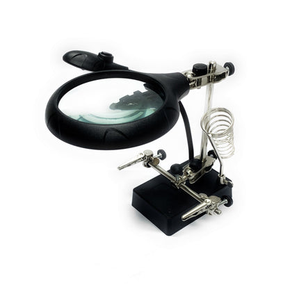 Lente di Ingrandimento con supporto, LED e bracci per modellismo