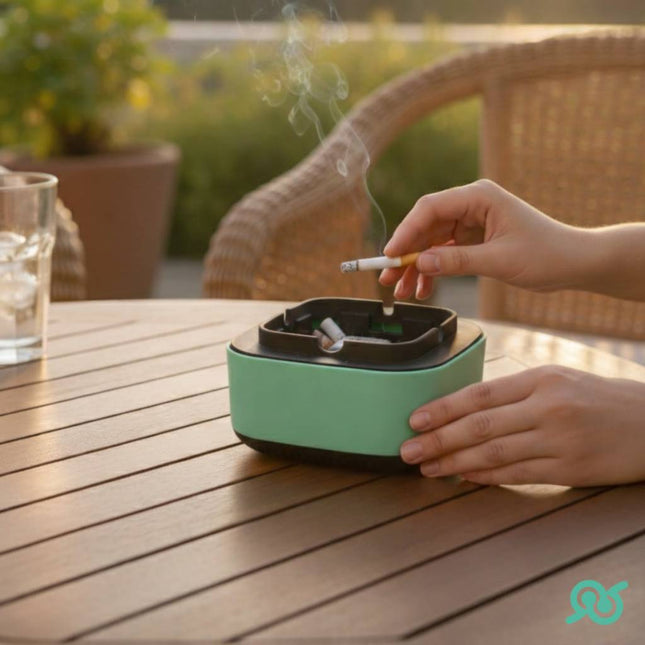 Posacenere purificatore d'aria con filtro integrato, elimina l'odore del fumo