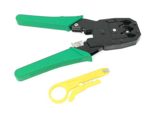 Pinza Crimpatrice per cavi di rete con spelafili per reti Ethernet e telefoniche