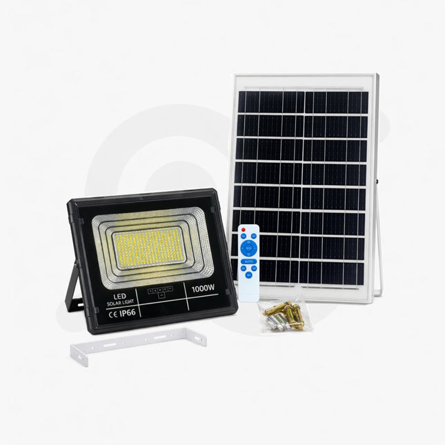Faro Led 1000W con Pannello Solare e Controllo da Remoto Ideale da Esterni