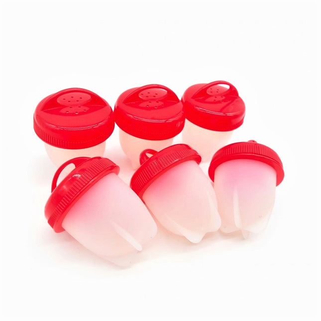 Set di 6 cuoci uova in silicone per cotture sode o omelette rapide senza guscio