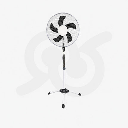 Ventilatore a Piantana 50W 5 Pale con Oscillazione, 3 Velocità, Altezza Regolabile, Base a Croce e Griglia di Protezione, Ventola da Terra per Casa e Ufficio