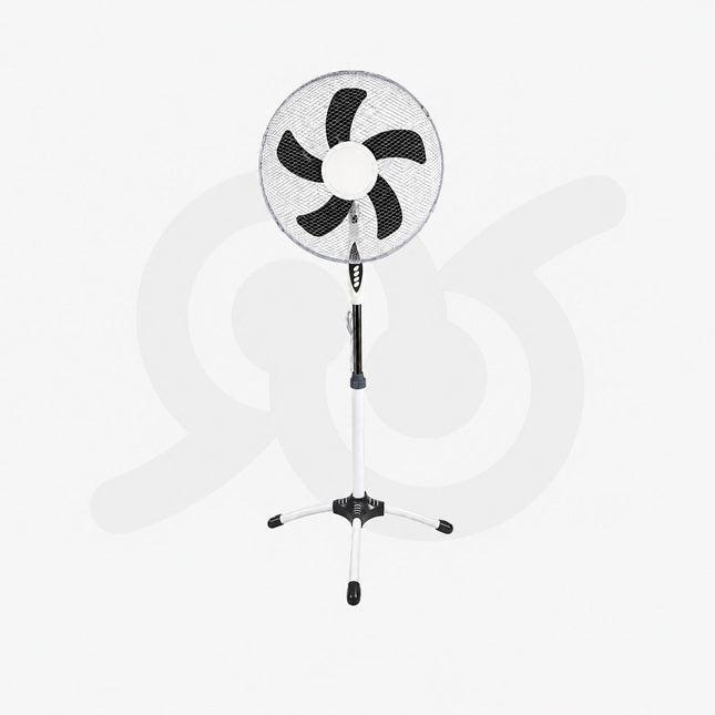 Ventilatore a Piantana 50W 5 Pale con Oscillazione, 3 Velocità, Altezza Regolabile, Base a Croce e Griglia di Protezione, Ventola da Terra per Casa e Ufficio