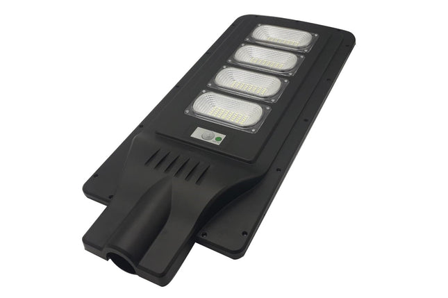 Lampione Stradale Faro A Led 120W Con Pannello Solare Crepuscolare E Telecomando