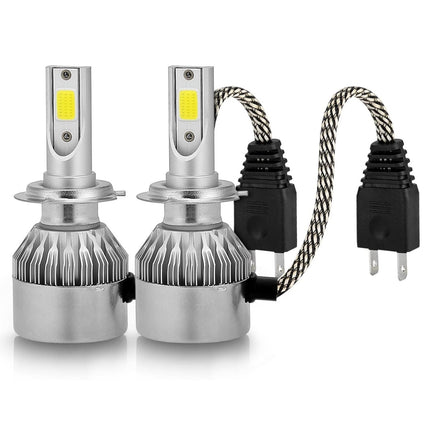 Coppia Di Lampade A Led Per Auto Moto C6 H7 6000K Fari Luce Bianca Lampadine