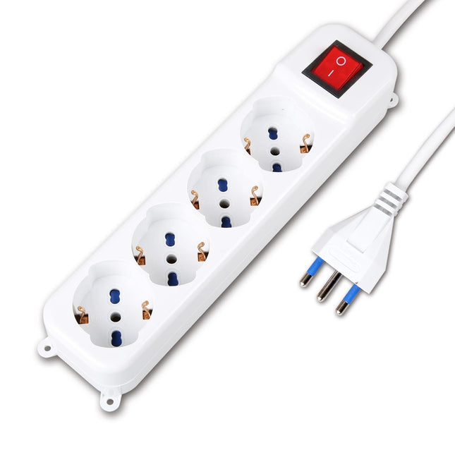 Ciabatta Multipresa elettrica a 4 posti con interruttore e cavo per la casa e ufficio