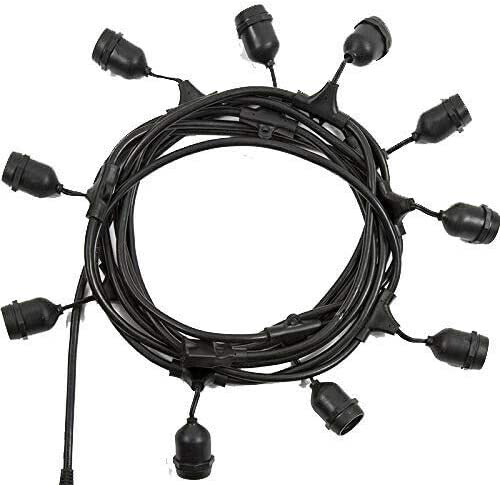 Cavo con portalampade per esterno ed interno con attacco a vite e con spina