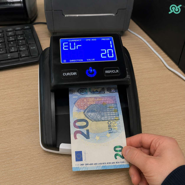 Rilevatore Banconote False Automatico UV MG IR con Conteggio Valore