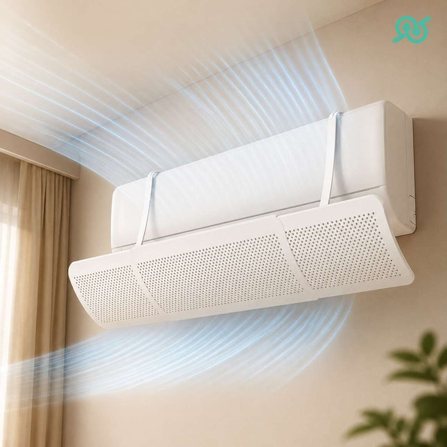 Deflettore Aria Condizionata Universale 3 in 1 per Climatizzatore, Parabrezza Anti Vento Regolabile con Ganci, Diffusore Aria per Split Casa Ufficio